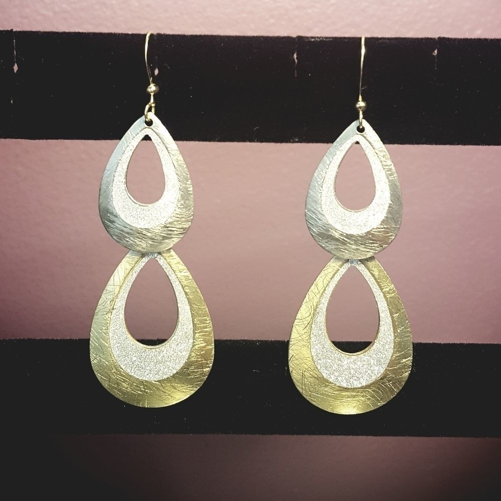 Scratchedrhodium Earrings